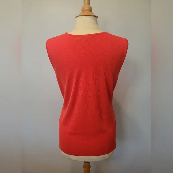 MISOOK Knitted Oranged Studded Stretch Tank & Jacket Twin Set SZ S/M